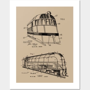 Vintage Locomotive Engineer Gift Patent Prints Posters and Art